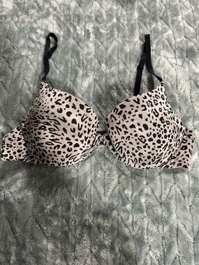 H&M Leopard Print Push Up Bra - Cream and Black